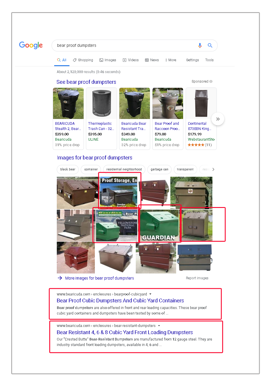 bear proof dumspters